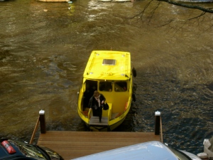 As we entered the elevator of our hotel I spotted a water taxi!! Who knew that they exist outside of Venice!?